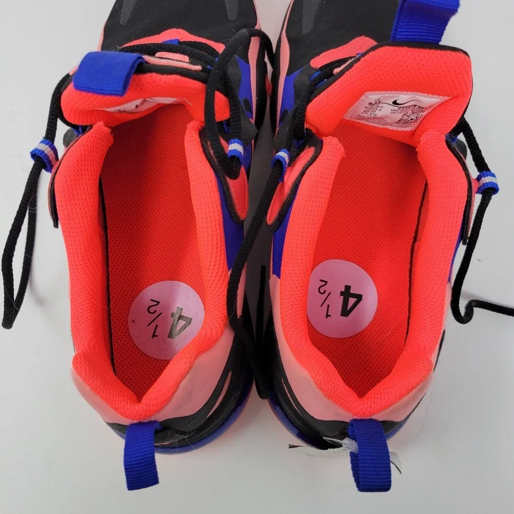 Nike Air Max 270 React‎ Athletic Shoes Black/Pink/Blue Size 4.5Y CT1579-001